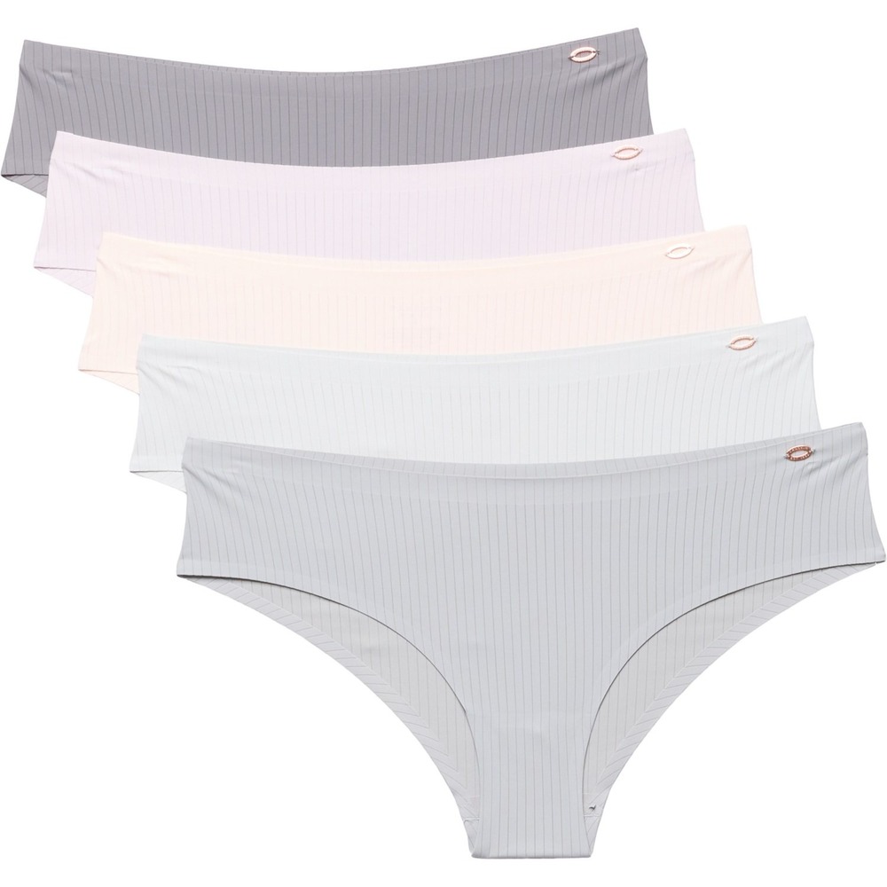 Danskin Micro Ribbed Panties - 5-Pack, Cheeky Bikini~LARGE
